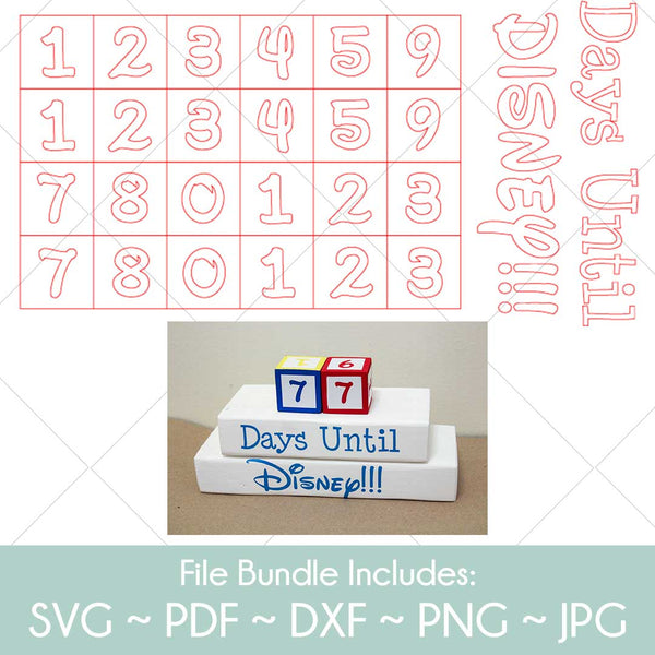 Disney Countdown Clock SVG cut file for Cricut, Silhouette, PDF, dxf, png, jpg, clipart