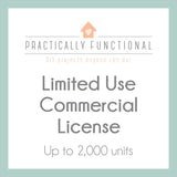 Limited Use Commercial License - up to 2000 units